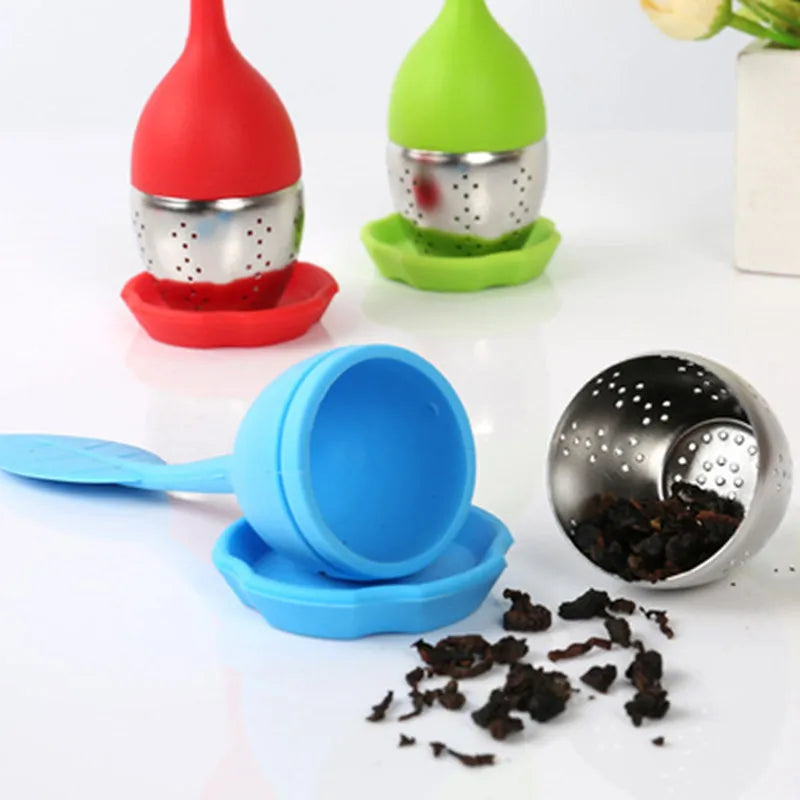 Tea Infuser Stainless Steel Filter Leaf Teamaker Silicone Handle Creative Tea Sieve Tools Teaware Strainer Kitchen Accessories