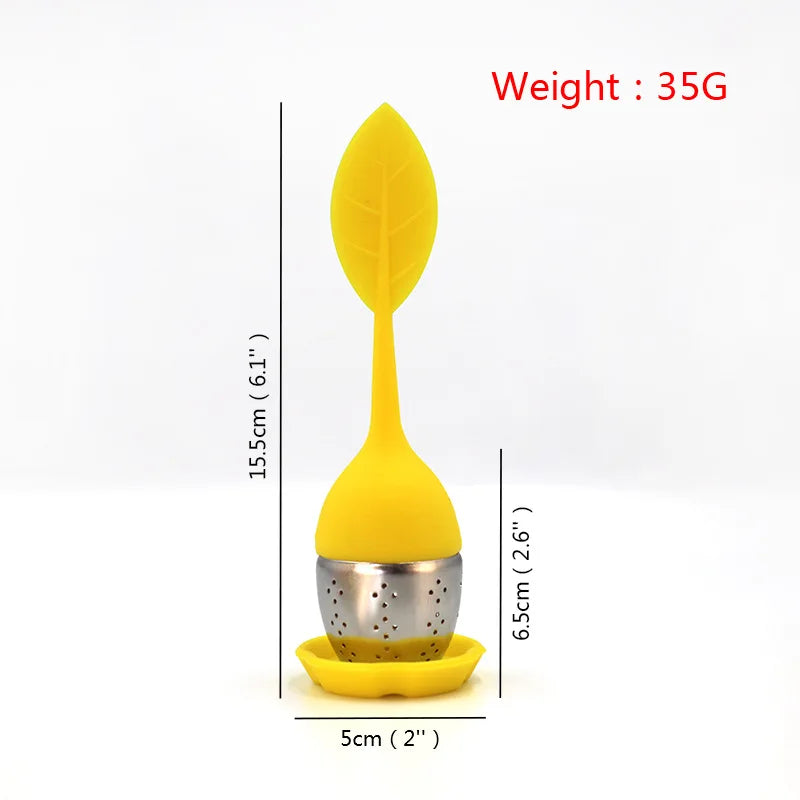 Tea Infuser Stainless Steel Filter Leaf Teamaker Silicone Handle Creative Tea Sieve Tools Teaware Strainer Kitchen Accessories