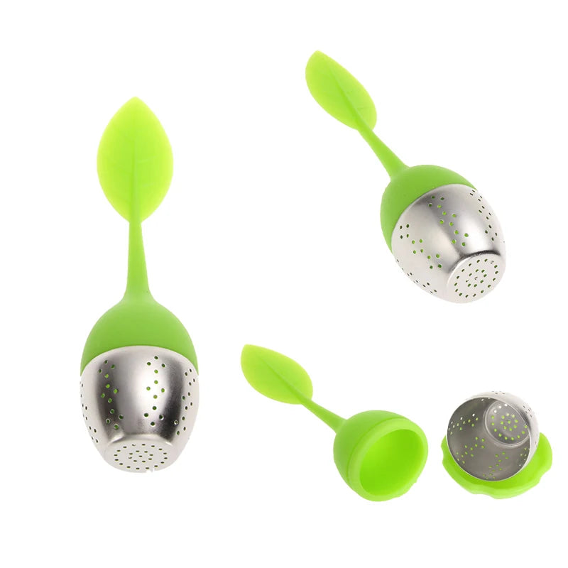 Tea Infuser Stainless Steel Filter Leaf Teamaker Silicone Handle Creative Tea Sieve Tools Teaware Strainer Kitchen Accessories