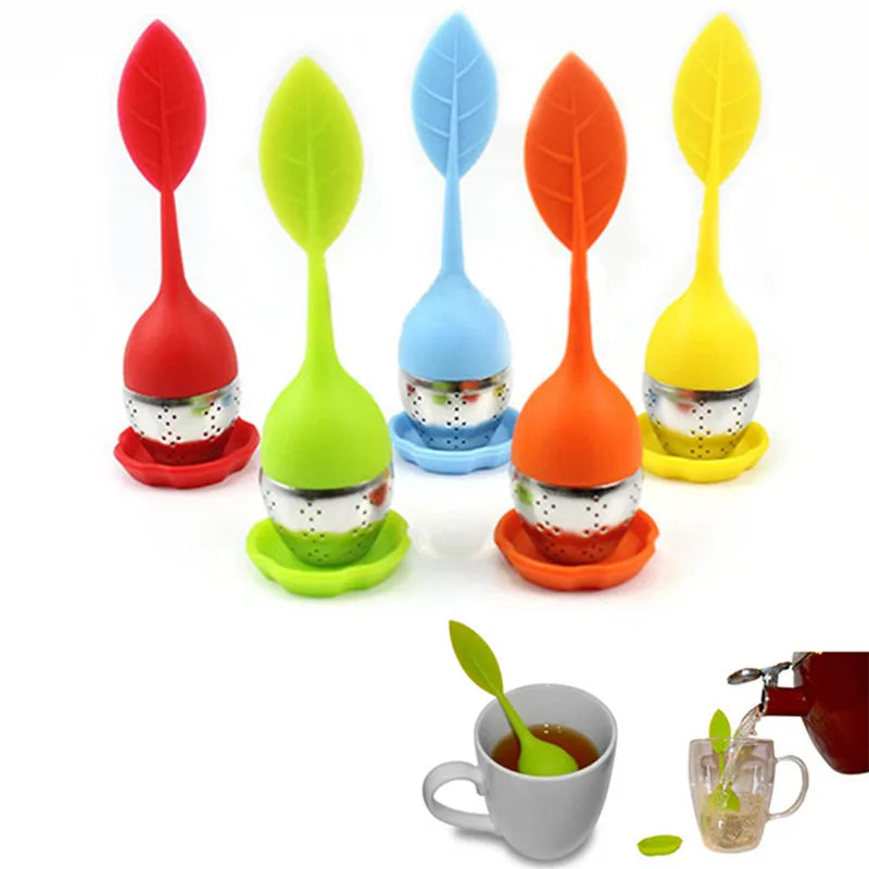 Tea Infuser Stainless Steel Filter Leaf Teamaker Silicone Handle Creative Tea Sieve Tools Teaware Strainer Kitchen Accessories