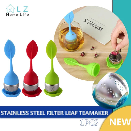 Tea Infuser Stainless Steel Filter Leaf Teamaker Silicone Handle Creative Tea Sieve Tools Teaware Strainer Kitchen Accessories